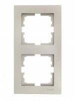 Lezard VESNA рамка СУ 2 мест. (вертик) титан 742-3700-152