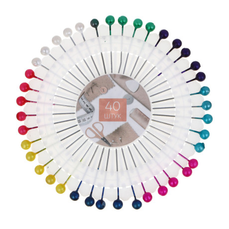 Булавки для закалывания 40игл, d8см, 3,8см шар