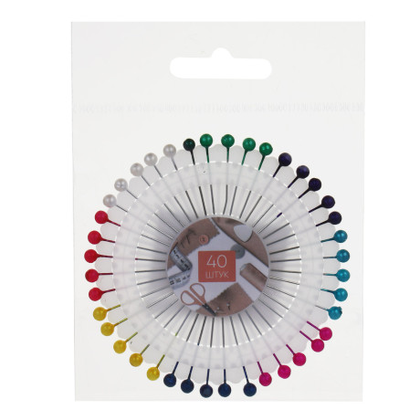 Булавки для закалывания 40игл, d8см, 3,8см шар