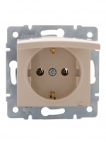 Lezard KARINA мех. роз. СУ 1 мест. 16А земля, крышка, ПБТ крем (корп. ABS) 707-0388-123B