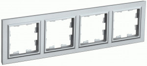 IEK BRITE Рамка СУ 4 мест. РУ-4-БрА алюминий BR-M42-K47