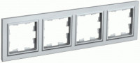 IEK BRITE Рамка СУ 4 мест. РУ-4-БрА алюминий BR-M42-K47