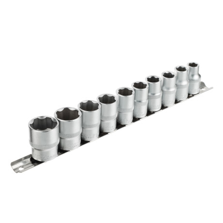 ЕРМАК Набор торцевых головок "Супер лок" (10шт) 1/2" 10-11-12-13-14-15-17-19-22-24мм