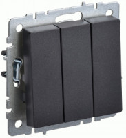 IEK BRITE мех. выкл. СУ 3 кл. 10А ВС10-3-0-БрЧ черный BR-V30-0-10-K02