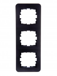 Lezard KARINA LIFE рамка 3 мест. (верт.) б/вст чёрн. бархат (ABS) 708-4200-153