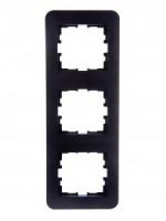 Lezard KARINA LIFE рамка 3 мест. (верт.) б/вст чёрн. бархат (ABS) 708-4200-153