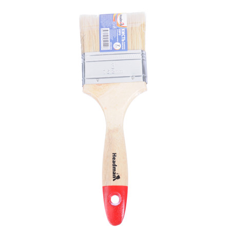 ЕРМАК/HEADMAN Кисть малярная плоская "Евро" нат. щетина 3" (75мм)