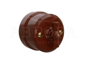 МЕЗОНИНЪ АВРОРА выкл фарфор. поворотн. 4 полож (2 кл), коричневый GE70403-04