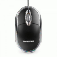 Мышь проводная Гарнизон GM-100, USB, чип- Х, черный, 1000 DPI, 3 кнопки