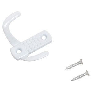 Крючок-вешалка мебельн 2-рожк СТАНДАРТ 212B WW мат.белый Инд. уп. на подвесе(600,50)