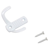 Крючок-вешалка мебельн 2-рожк СТАНДАРТ 212B WW мат.белый Инд. уп. на подвесе(600,50)