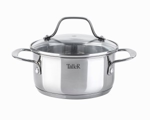 Кастрюля нерж сталь с крышкой Элиас 2л, стенки 0,6мм, индукция TR-11082 Taller