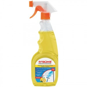 Средство д/мытья стекол и зеркал 750 мл, ЛАЙМА PROFESSIONAL "Лимон", распылитель, 604653