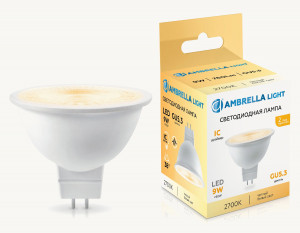 Ambrella лампа св/д MR16 GU5.3 9W(760lm) 2700K 2K 50х49 IC 170903