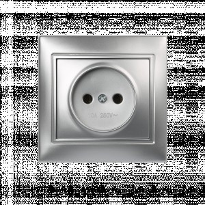 Smartbuy Венера роз. СУ 1-местная без заземления 10А серебро,  (SBE-01s-10-S1-N-c)