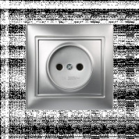 Smartbuy Венера роз. СУ 1-местная без заземления 10А серебро,  (SBE-01s-10-S1-N-c)