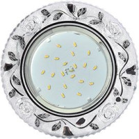 Ecola GX53 H4 LD7071 св-к Круг &quot;Розы&quot; подсветка 4K Прозрачный/Хром 35x125 FT53CREFB (10!)