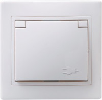 IEK КВАРТА РСбш10-3-КБ роз. СУ 1 мест. земля з/ш с крышкой 16А бел. ERK12-K01-16-DM