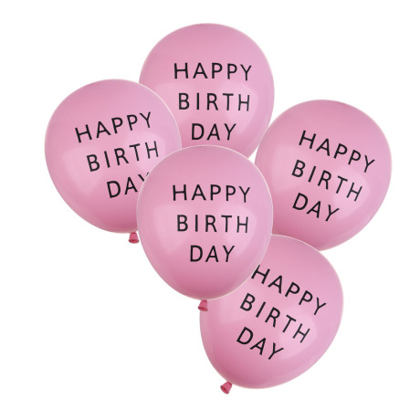 FNtastic Набор воздушных шаров, 5 шт, 12" цвета макарун с надписью Happy Birthday, латекс, 5 цветов