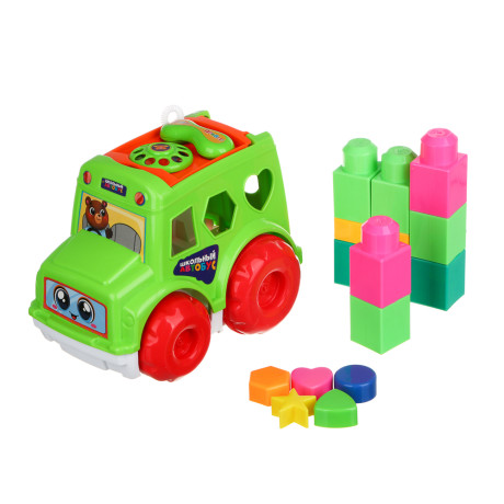 ИГРОЛЕНД Машинка сортер с кубиками "Путешествие", РР, 23х25см