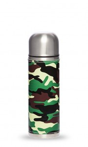 Термос Арктика 108-700X, узк. горло с кноп., 0,7л (хаки) оплетка, нерж. сталь