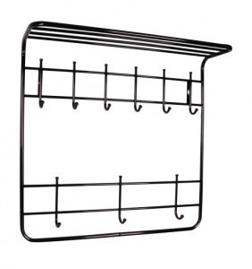 Вешалка с полкой (2 яруса/ 9 крюч.) 80*72*21см (черная) ВСП9Ч под заказ ЗМИ