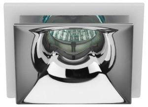 ЭРА MR16 GU5.3 KL102 WH/CH св-к встр. 82х82х51(врез. d73мм) белый хром алюм/пласт 3377