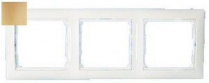 Lezard Мира рамка 3 мест. (б/вст, горизонт.) металлик золото (PC) 701-1300-148/701-1313-148