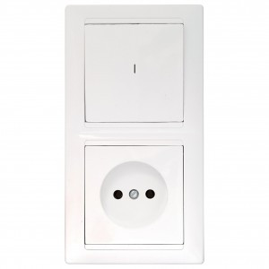 Bylectrica СТИЛЬ Блок (1 выкл. + роз.) СУ инд. белый, (В-РЦ-697)