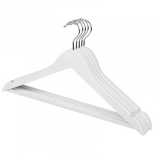 Вешалка-плечики 45см, дерево с перекладиной, 5 шт/уп, белый 311382 Рыжий кот