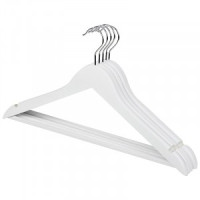 Вешалка-плечики 45см, дерево с перекладиной, 5 шт/уп, белый 311382 Рыжий кот