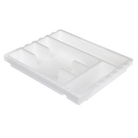 Лоток для столовых приборов раздвижной &quot;Смарт&quot; белый С424БЕЛ