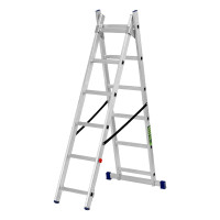 Лестница, 2 х 6 ступеней, алюминиевая, двухсекционная, Сибртех