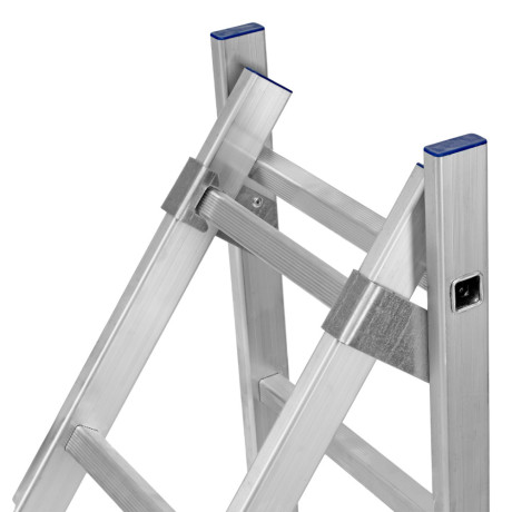 Лестница, 2 х 6 ступеней, алюминиевая, двухсекционная, Сибртех