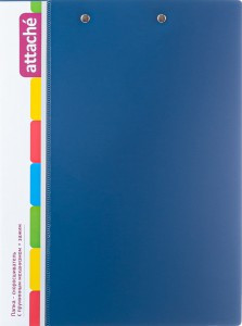 Папка скорошивательтель с пружин.мех.+зажим Attache,0.7 мм, синий 1110210
