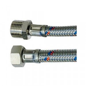 Подводка гибкая ЗУБР для воды, оплетка из нержавеющей стали, г/г 1/2" - 2м