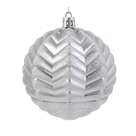 СНОУ БУМ Набор шаров 8 см, 4 шт, серебро, 26-143