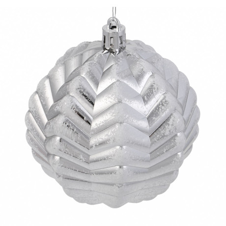 СНОУ БУМ Набор шаров 8 см, 4 шт, серебро, 26-143