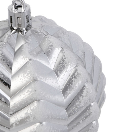 СНОУ БУМ Набор шаров 8 см, 4 шт, серебро, 26-143