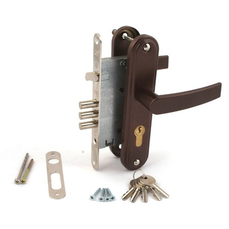 Замок врез ЗВ4-31/55.СП5.РФ14 (МЕДЬ) цил.-60мм, С планкой, межос.-55  \12