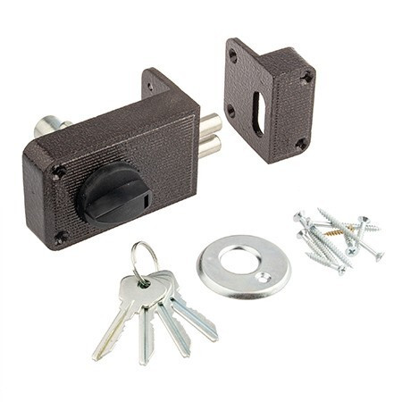 Замок накл ЗН-2-3 Зенит (Медь) Автомат, 2 ригеля, 5 англ.ключей   \16