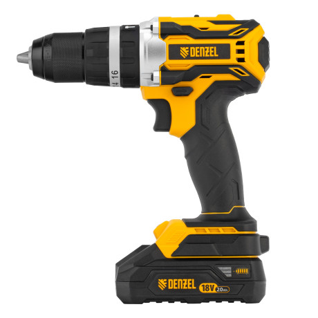 Дрель-шуруповерт аккумуляторная ударная бесщет CIDB-18-02, Li-Ion, 18 В Denzel
