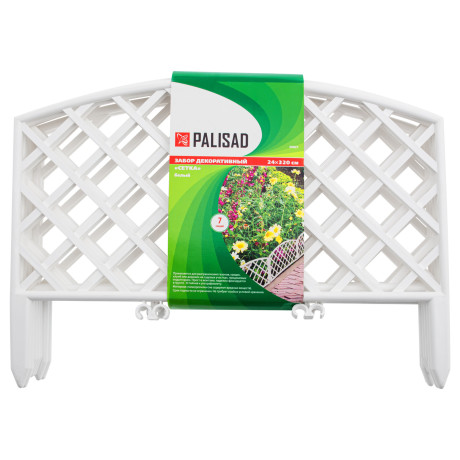 Забор декоративный "Сетка", 24 х 320 см, белый, Palisad