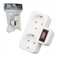 Uniel Разветвитель (тройник) 2роз. 16А белый, земля, выкл. S-GES2-16PB WHITE