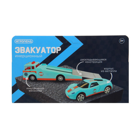 ИГРОЛЕНД Машина "Эвакуатор", инерция, 1 машинка, металл, пластик, 22,25х16 см, 3 дизайна