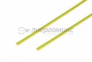 REXANT термоусадка трубка ТУТ 3/1.5 мм 1м  желто-зеленая, цена за шт (50!), 20-3007