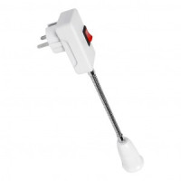 Smartbuy переходник вилка-патрон Е27 гибкий 150мм с выключателем, белый SBL-NL-004