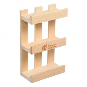 Полка деревянная для мелочей 18х9х30см липа 34306 Банные штучки