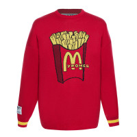 Свитер &quot;Картошка&quot;, унисекс, красный с рисунком, разм.M