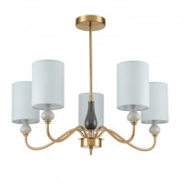 LUMION 6590/5 CLASSI LN25 латунь/мятный зеленый, мет., кер./текстиль Люстра E14 5x40W 220V ANRI